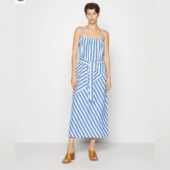 GAP Blue Striped Patchwork Nautical Maxi Dress NWT Size M - Picture 1 of 12